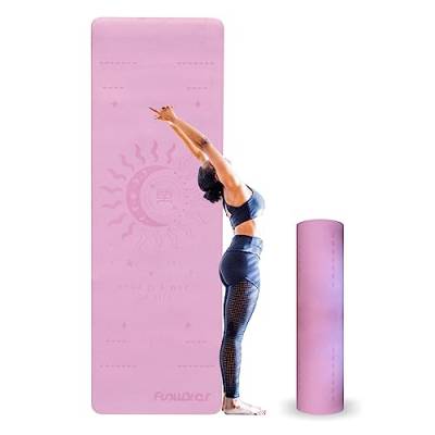 FunWater Yoga Mat Non-slip Professional TPE Gymnastics Matte for Yoga, Home Training, HiiT and Pilates Fitness & Exercise Mat 6mm Non-slip Eco-friendly Pink von FunWater