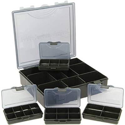 G8DS® Tackle-Box 4+1 Aufbewahrungsbox inklusive Trennwände und Bit Boxen Karpfenangeln Angelausrüstung von G8DS