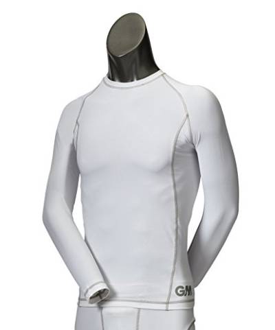 Gunn & Moore Herren Teknik Baselayer Langarm Hemden, weiß/Silber, XL von GM