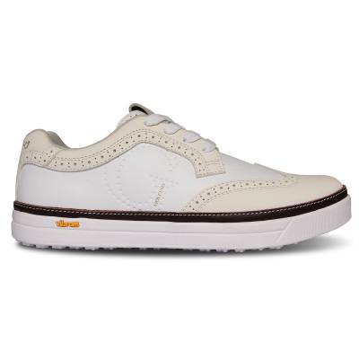 GOLFINO Womens White and Cream Casual Brogue Golf Shoes, Size: 8| American Golf von GOLFINO