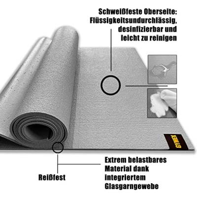 GYMEX Yoga, Sport & Fitness - Matte - Oeko -Tex - Made in Germany - Einführungspreis! (80 x 200cm, Hellgrau) von GYMEX