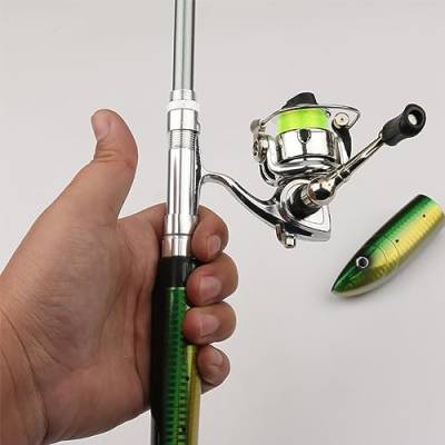 Pen Fishing Rod Kit, Pen Fishing Rod Reel Combo Set, Mini Pocket Teleskop Rod with Spinnrolle, 1.4m/55 Fishing Rod Reel Combo Kit for Altwater Freshwater 1.4 Meter von Gaderth