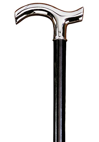 Gehstock HANSEAT,eleganter, glanzverchromter Fritzgriff, aufgesetzt auf einen Stock aus schwarz lackiertem Buchenholz, inklusiv Schlankpuffer. von Gastrock