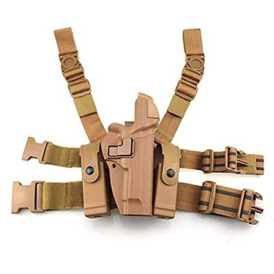 GexguneTactical Leg Holster rechts Hand Paddel Oberschenkel Gürtel Level 3 Lock Duty Pistole Pistole Holster w/Magazin Fackel Beutel für G1ock 17/19/22/23/31/32 von Gexgune