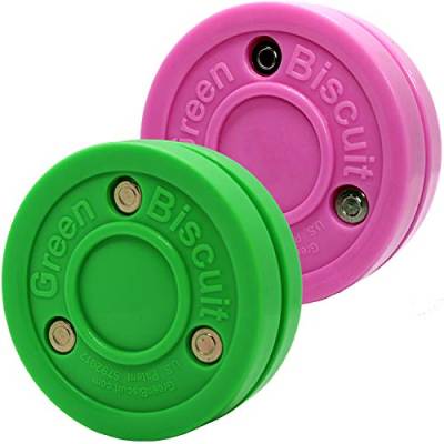 Green Biscuit Combo/2er Pack Hockey Training Pucks (Farbe / Stil), Original Pink(Passing) / Original Green (Passing) von Green Biscuit