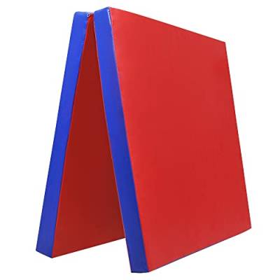 Grevinga® klappbare Turnmatte - versch. Farben & Größen - RG: 22 kg/m³ (200 x 100 x 6 cm, Rot - Blau) von Grevinga