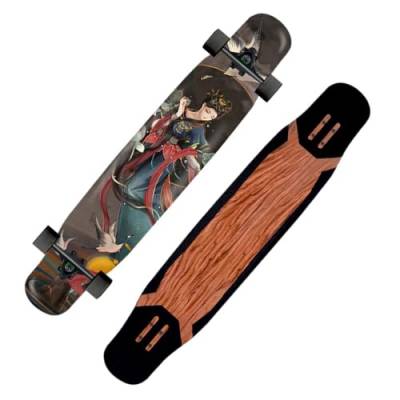 46 Zoll Longboards für Jungen Mädchen, Skateboard Longboard Anfänger für Extreme Sport Downhill Dancing, Longboard Cruiser Skateboard für Kinder Erwachsene Anfänger (Color : F) von HAQMG