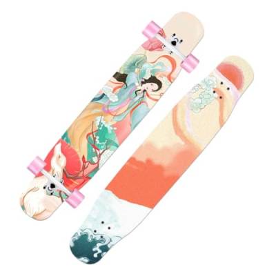 46 Zoll Longboards für Jungen Mädchen, Skateboard Longboard Anfänger für Extreme Sport Downhill Dancing, Longboard Cruiser Skateboard für Kinder Erwachsene Anfänger (Color : K) von HAQMG