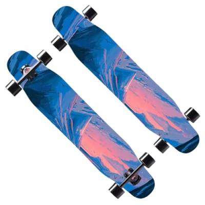 Longboard für Erwachsene und Teenager, Skateboard Anfänger Longboards für Mädchen Jungen, Longboard Komplettes Skateboard Tanzbrett 4 Rad Roller Skateboard Cruiser (Color : Style A) von HAQMG