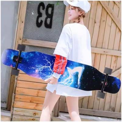 Skateboard Anfänger Longboards für Jungen Mädchen, 42 Zoll Skateboard Longboard für Anfänger Jungen Und Mädchen, Skateboards Verlängerungs Skateboards für Teenager (Color : Style E) von HAQMG