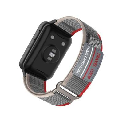 Nylon Armband Kompatibel mit Huawei Watch Fit Armbänder Sport Armband für Damen Herren Sportarmband Adjustable Textil Loop Ersatzarmband für Huawei Watch Fit (j,Nylon) von HAZARA