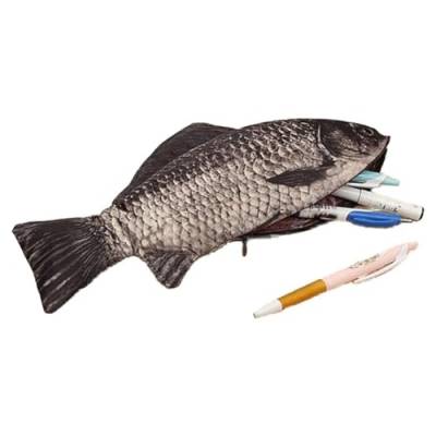HCLZOE FischföRmiges FedermäPpchen Neuheit Fisch-Stifttasche Lustiges FedermäPpchen Kreative Fisch-Stifttasche von HCLZOE