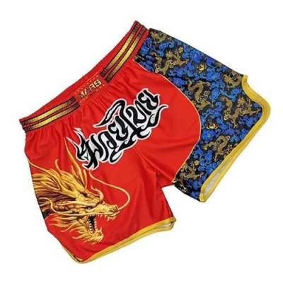 HEARTTOUCH Herren Premium Muay Thai Fight Shorts - Thaishorts Boxing Shorts Kurze Thaiboxhose Trainingshose für Thaiboxen Kickboxen Boxing S-4XL (36,3XL) von HEARTTOUCH