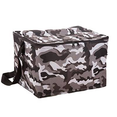 Hi Suyi Camouflage-Kühltasche, Oxford-Aluminiumfolie; isoliert, Einkaufstasche, Kühltasche, hält Lebensmittel warm oder kalt, für Picknick, Wein und Flaschen camouflage gray von HI SUYI