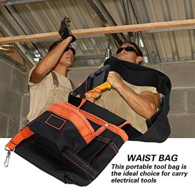 Hüfttasche, 8 Taschen Taillen-Werkzeugtasche, für Elektronische Werkzeuge, Hardware-Werkzeuge (schwarzgelber Rand) von Haofy