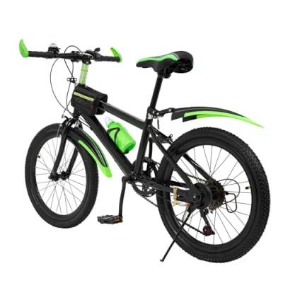 HarBin-Star - 20 Zoll Mountainbike, 7-Gang Fully MTB mit Federgabel, City Fahrrad, Scheibenbremse Bike, für Jungen, Mädchen, Damen & Herren (Grün) von HarBin-Star