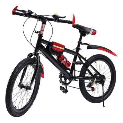 HarBin-Star - 20 Zoll Mountainbike, 7-Gang Fully MTB mit Federgabel, City Fahrrad, Scheibenbremse Bike, für Jungen, Mädchen, Damen & Herren (Rot) von HarBin-Star