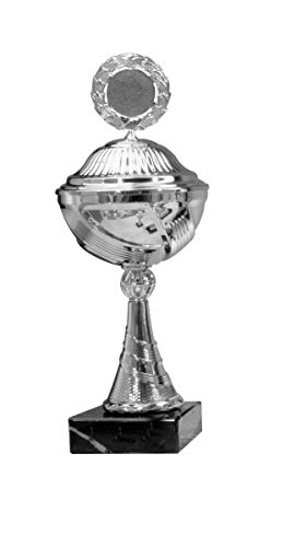 Henecka Pokal Serie Ilona, Silber, mit Wunschgravur und auswählbarem Sport-Emblem, Größe 36,2 cm von Henecka