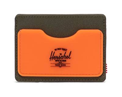 Herschel Charlie Rubber RFID Geldbeutel Oliv/orange, OS von Herschel