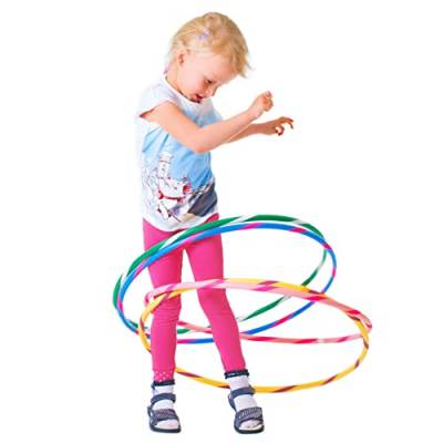 hoopomania Bunter Kinder Hula Hoop [Ø60cm – blau-pink] Gymnastikreifen Kinder ab 3 Jahre von hoopomania
