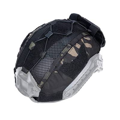IDOGEAR House Taktische Helmtasche mit Tasche Akku NVG Helm Gegengewicht für Fast Helmet Größe M/L/XL Helm Zubehör (Large, Multi-camo Schwarz) von IDOGEAR