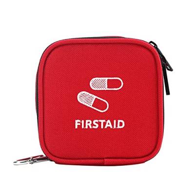 Mini Erste Hilfe Set, First Aid Kit Leere Erste hilfe Tasche Tragbares Mini-Medizintasche, Leer Medizin Aufbewahrungstasche, Medizinische Notfalltasche für Home Office Reisen Outdoor von ISAKEN