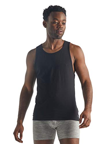 Icebreaker Herren Anatomica Tank Top - Sporttop - Merinowolle Unterwäsche - Schwarz/Monsoon, XL von Icebreaker