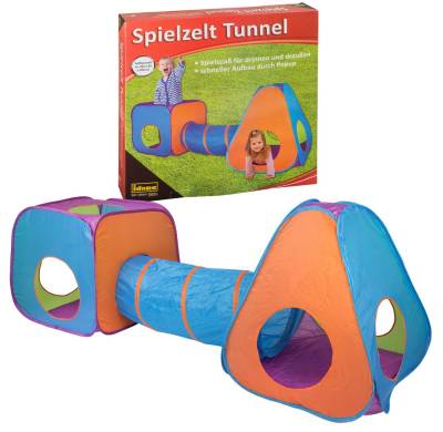 Idena Spielzelt Idena 40118 - Spielzelt mit Tunnel für Kinder, für drinnen und draußen von Idena