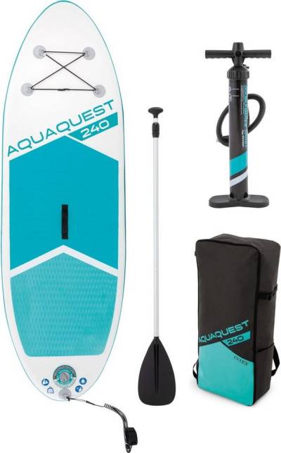 Intex Inflatable SUP-Board AQUA QUEST 240, Allround Board, (Set, 3 tlg., mit Paddel, Pumpe und Transportrucksack) von Intex