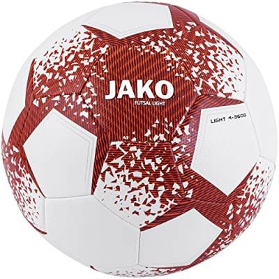 JAKO Kinder Fussball Ball Futsal Light 2363 Weiß/Weinrot/Neonorange 4 von JAKO