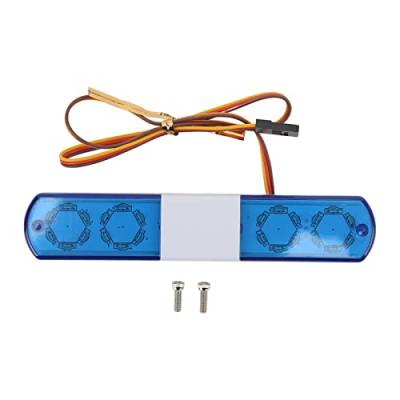 JEOZBM Alarmierendes Licht für RC-Cars, LED-Polizeiblitzlampe für 1/8 und 1/10 RC-Cars(14 * 4cm-Blau) von JEOZBM