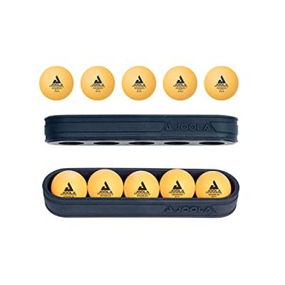 JOOLA 11193 Tischtennis Set Magnetic Ball Holder 10 orangene 3-Sterne 40+ MM Tischtennisbälle + 2 Magnetische Halter passend für jeden Tischtennisplatten Metallrahmen, Blau, 12-teilig von JOOLA