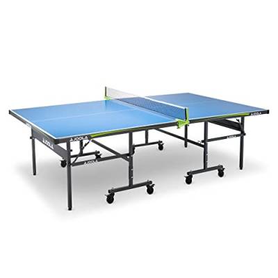 JOOLA 11134 Tischtennisplatte Outdoor Rally-Profi Tischtennistisch 6 MM Aluminium-Verbundoberfläche Wetterfest-Klappbares Untergestell-Schneller Aufbau, Blau, 274 x 152,5 x 76 cm von JOOLA