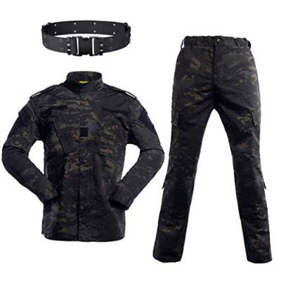 JOYASUS Airsoft Paintball Tactical Suits Männer Jagdkampf BDU Uniform Jacke Camo Shirt & Pants mit Gürtel zum Schießen Jagdkriegsspiel S von JOYASUS