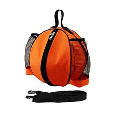JZK Orange Schultertasche für Basketball, Fußball, Volleyball, Basketball Tragetasche mit seitlichen Netztaschen für Wasserflasche, Basketball Handtasche von JZK