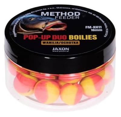 Jaxon Boilies POP-UP Duo Color Method Feeder 16mm 40g Karpfenangeln Karpfenfischen Grundfutter (VANILLE/GROßE MüCKENLARVE FM-KH11) von Jaxon
