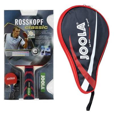 Joola Tischtennisschläger Rosskopf Classic + Pocket rot, Tischtennis Schläger Set Tischtennisset Table Tennis Bat Racket von Joola