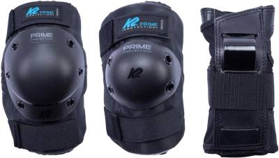 K2 Prime Pad Protektorenset Woman (XL, schwarz/anthrazit/blau) von K2 Skates