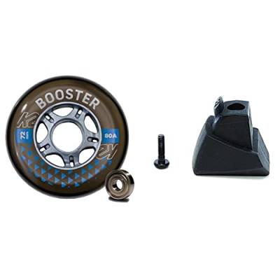 K2 Booster 72MM 80A 8-Wheel Pack W ILQ 5 – Black – 30F3005 & Inline Skate Bremsstopper Universal von K2