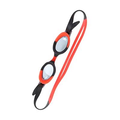 KIMISS Hochwertige -Schwimmbrille für Jungen und Mädchen, Anti-Beschlag-PC-Brille mit Verstellbarem Weichem Silikon-Kopfband für Klare Sicht und Hervorragenden Komfort (rot schwarz) von KIMISS