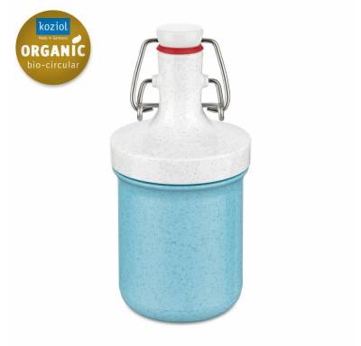 KOZIOL Trinkflasche Plopp To Go Mini Organic Frostie Blue, 200 ml, mit Bügelverschluss von KOZIOL
