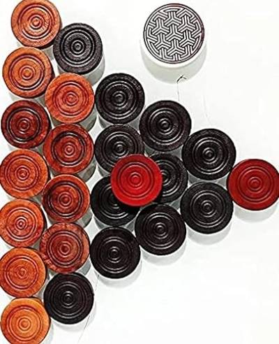 Kalindri Sports Carrom Board Coins Acryl für glattes Spielen mit 1 Ivery 8 mm Striker und 10 g Disco Puder (1 Stück), mehrfarbig von Kalindri Sports