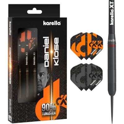 Karella Steeldart Daniel Klose, 90% Tungsten, 22 g, 2 Flight Sets, 3 Pfeile mit Metallspitze, für Klassische Dartscheibe, Dartboard von Karella