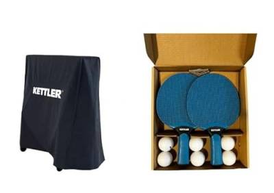 KETTLER Sparpaket Cover + Outdoor: Tischtennisschläger-Set Outdoor + Abdeckhaube (schwarz) von KETTLER