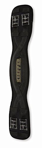 Kieffer Sattelgurt Air-Tex Dressurgurt KURZ schwarz Rollschnallen ohne Elastik mit Elastomerband, Sattelgurt Länge:80cm von Kieffer