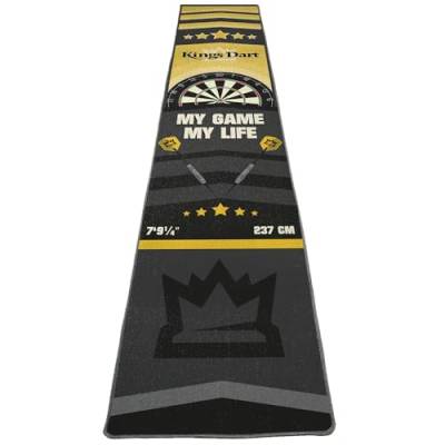 Kings Dart Dartteppich | Star Edition | rutschfest & präzise | 2 Größen | Schwarz | Abwurflinie mit Oche | Cooles Design von Kings Dart