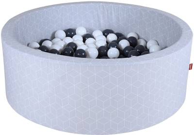 Knorrtoys® Bällebad Soft, Cube Grey, mit 300 Bällen Grey/creme, Made in Europe von Knorrtoys®