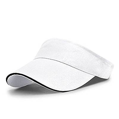 LAOWWO Damen Visor Cap Sommerhut Sonnenhut Tennis Golf Sonnenblenden Einstellbare Running Sonne Kappe Herren Damen Sport Outdoor Freizeit Training Cap (Weiß) von LAOWWO