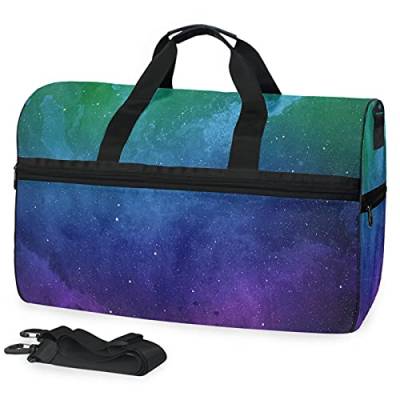 Bule Galaxy Universum Art Sporttasche Badetasche mit Schuhfach Reisetaschen Handtasche für Reisen Frauen Mädchen Männer von LDIYEU
