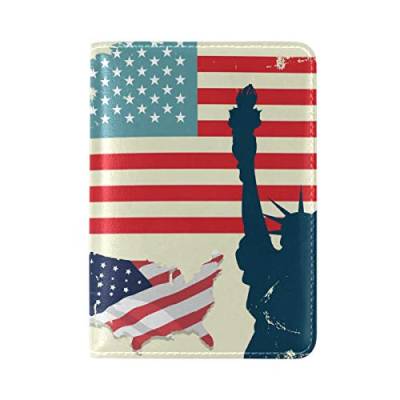 Usa Flag State Reisepass Reisepasshülle Ausweis Hülle Echtes Leder Hülle Schutzhülle für Reisen Männer Frauen von LDIYEU